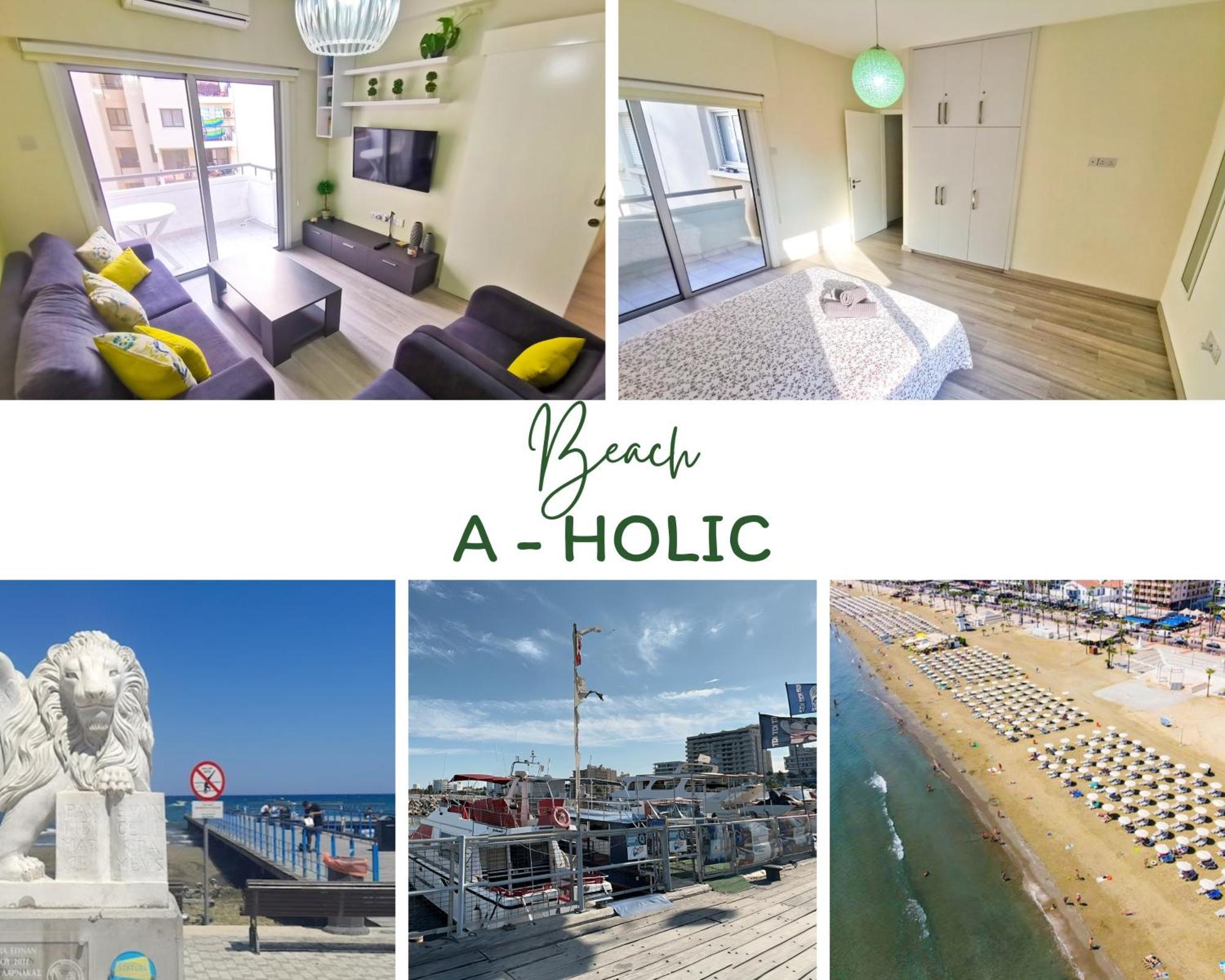 Beach-A-Holic Apartment, 2 Min Distance From Larnaca Marina Bagian luar foto